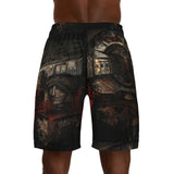 Statue of Liberty Urban Graffiti Men's Jogger Shorts — Puerto Rican Flag Street-Art Design